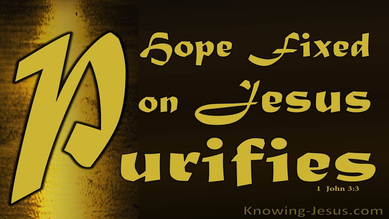 1 John 3:3 Hope Fixed on Him Purifies As He Is Pure (brown)